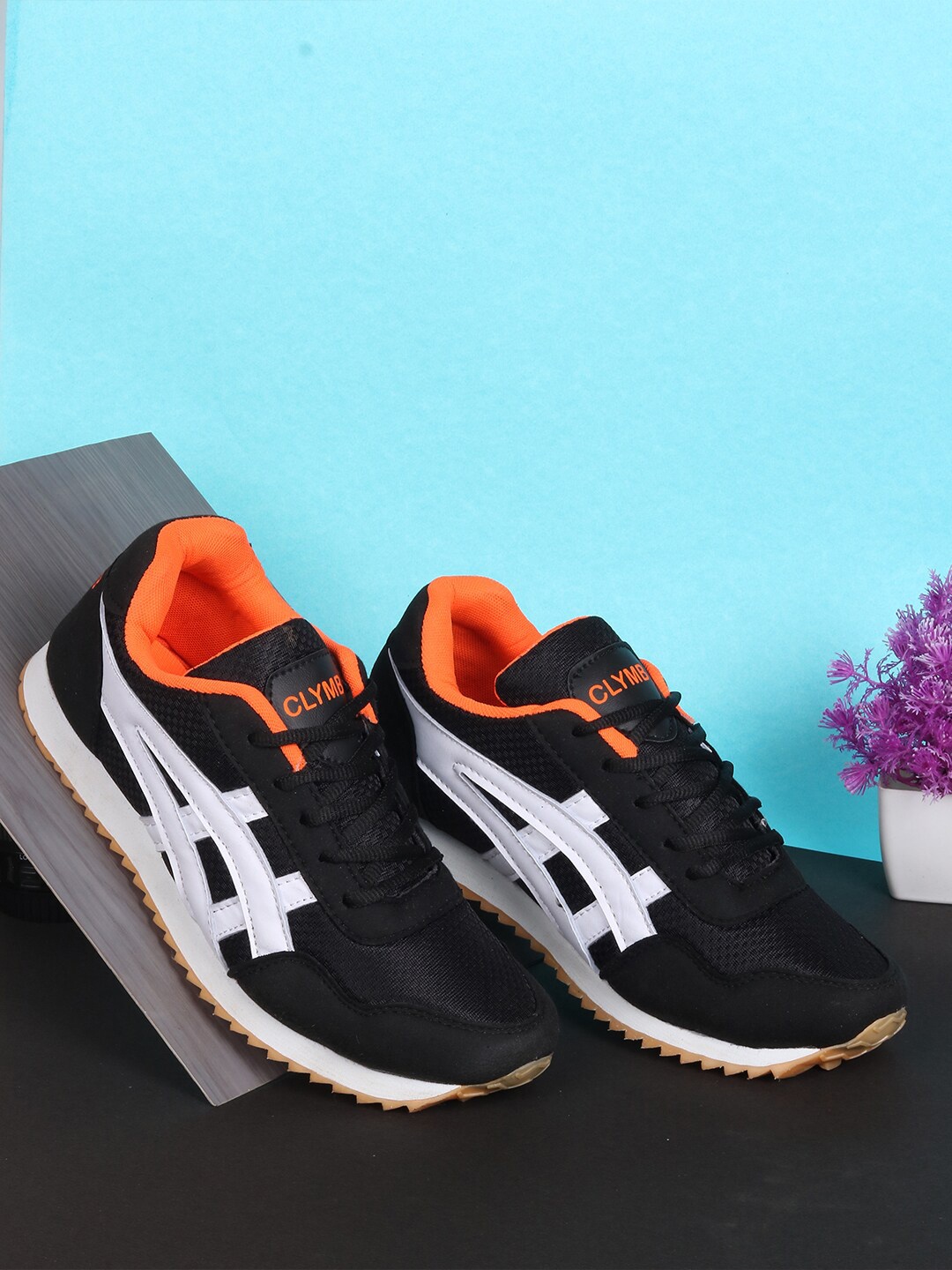

CLYMB Men Black Mesh Running Non-Marking Shoes