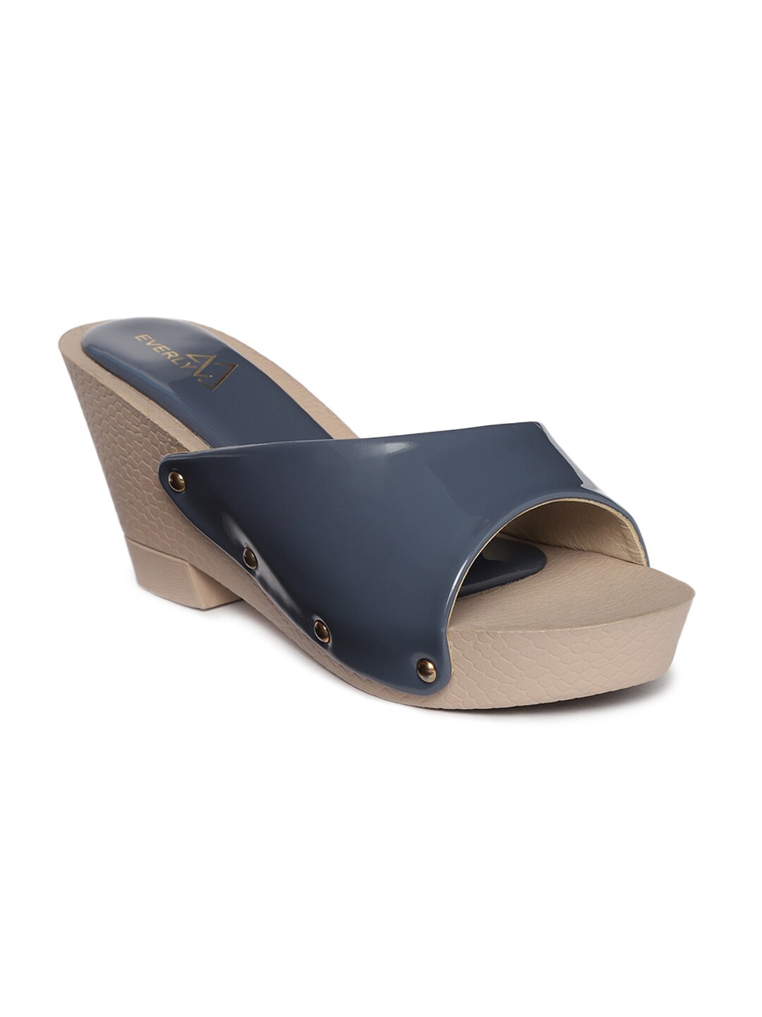 

EVERLY Women Navy Blue Block Heels