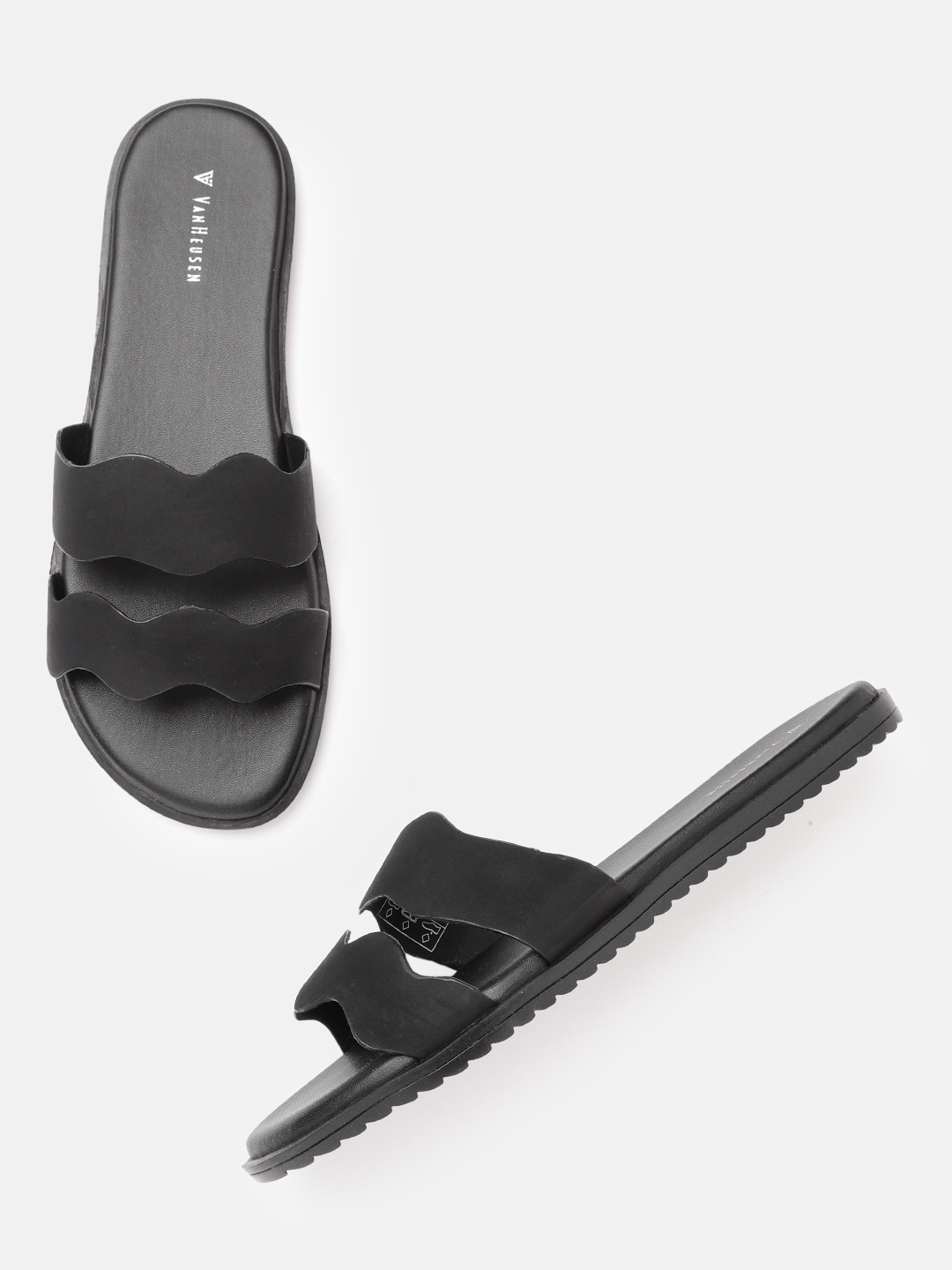 

Van Heusen Woman Black Solid Open Toe Flats