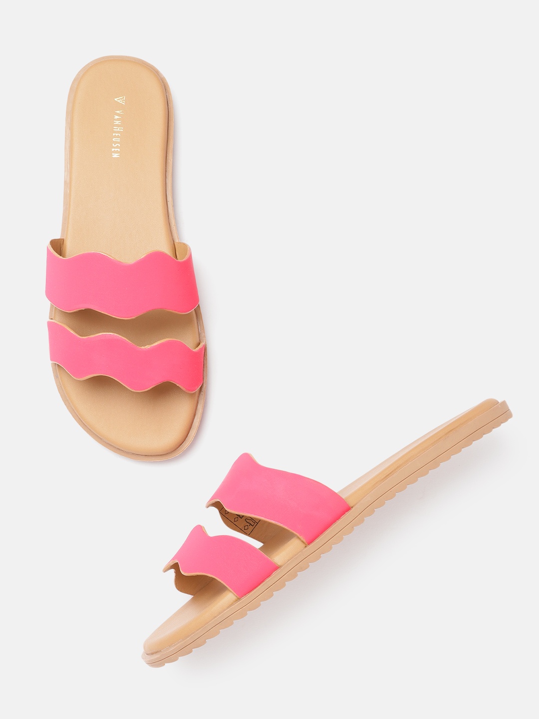 

Van Heusen Woman Pink Solid Open Toe Flats