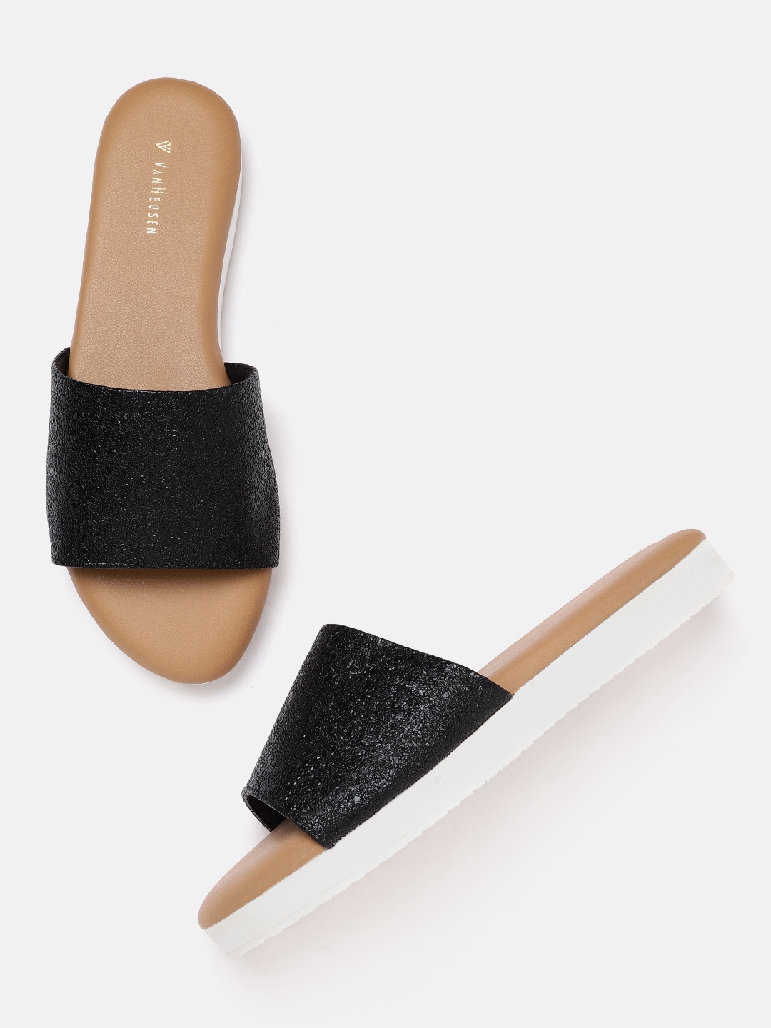 

Van Heusen Woman Women Black Open Toe Flats