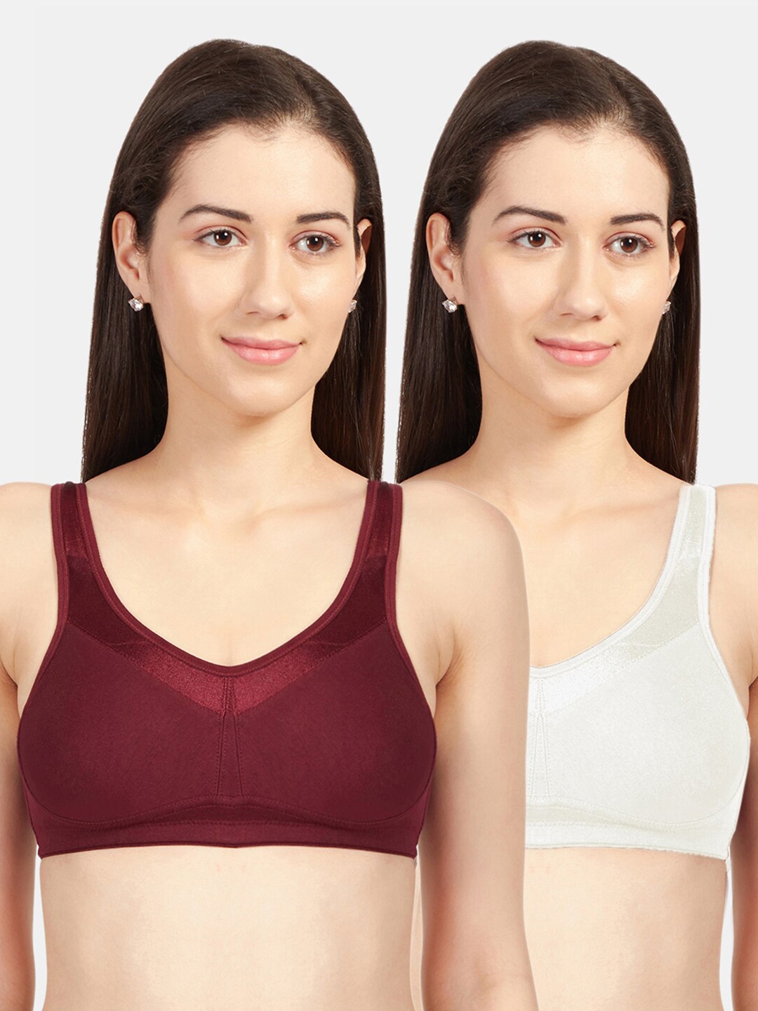 

Sonari Red & White Set of 2 Non Padded Non Wired T Shirt Bra
