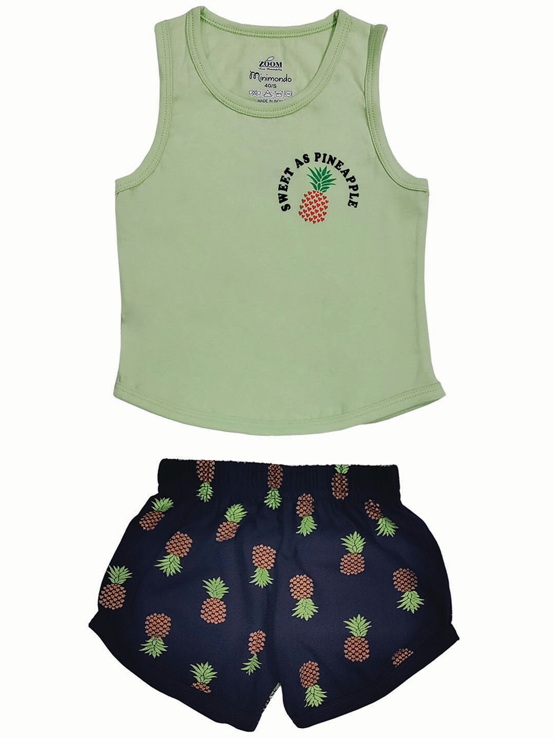 

Zoom Minimondo Kids Sea Green & Blue Pure Cotton Top with Shorts