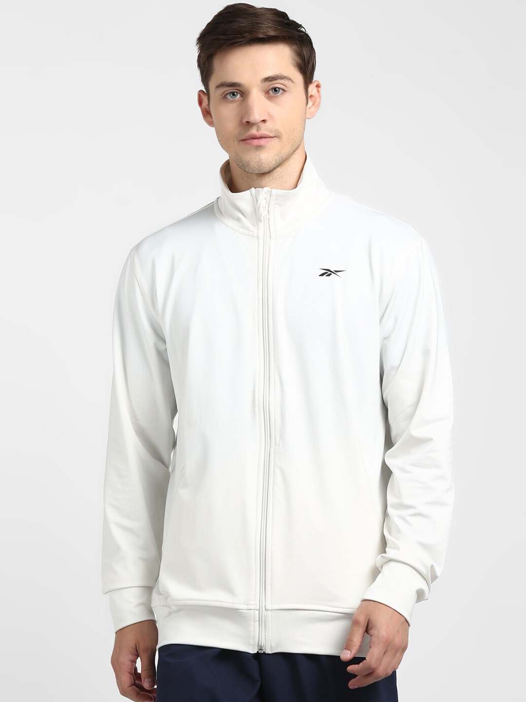 

Reebok Men White Training or Gym Sporty Jacket