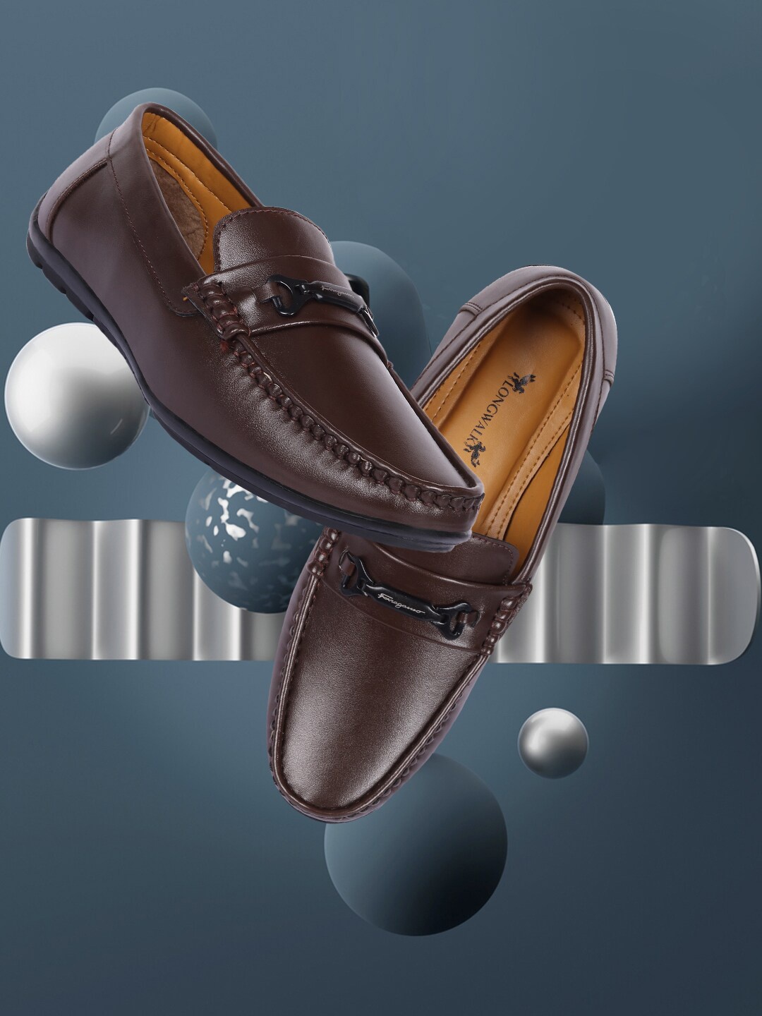 

Longwalk Men Brown Solid Formal Loafers