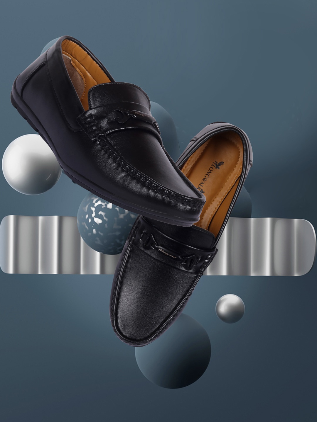 

Longwalk Men Black Solid Formal Loafers