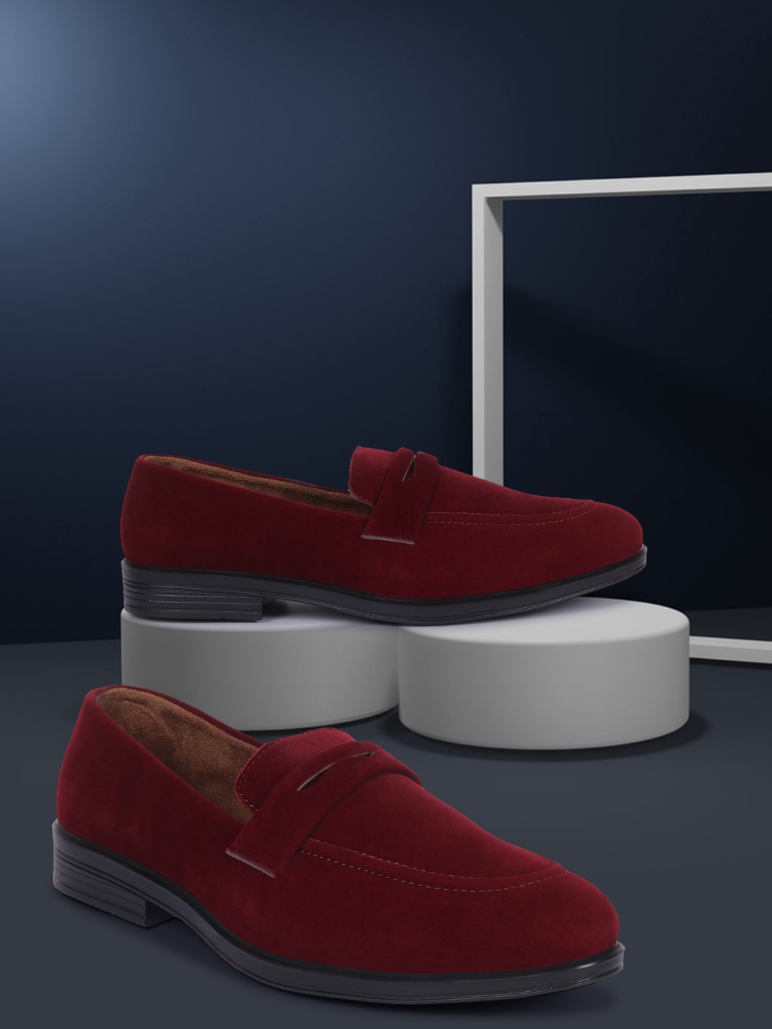 

Longwalk Men Red Solid Formal Loafers