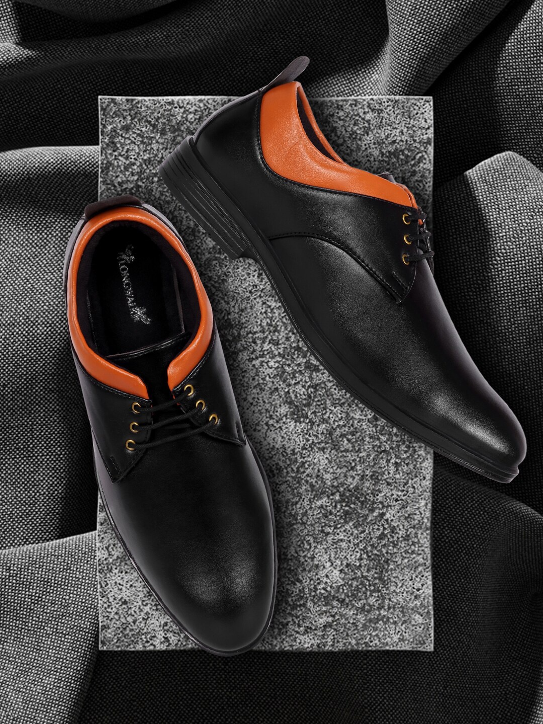 

Longwalk Men Black Solid Formal Derbys