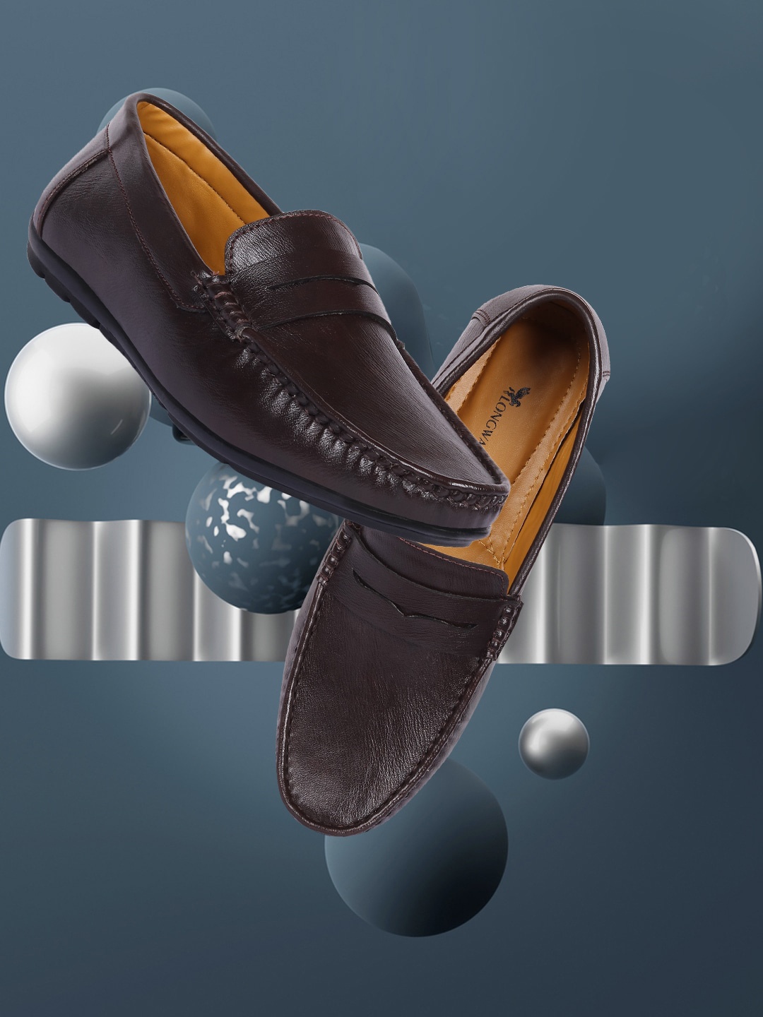 

Longwalk Men Brown Solid Formal Loafers