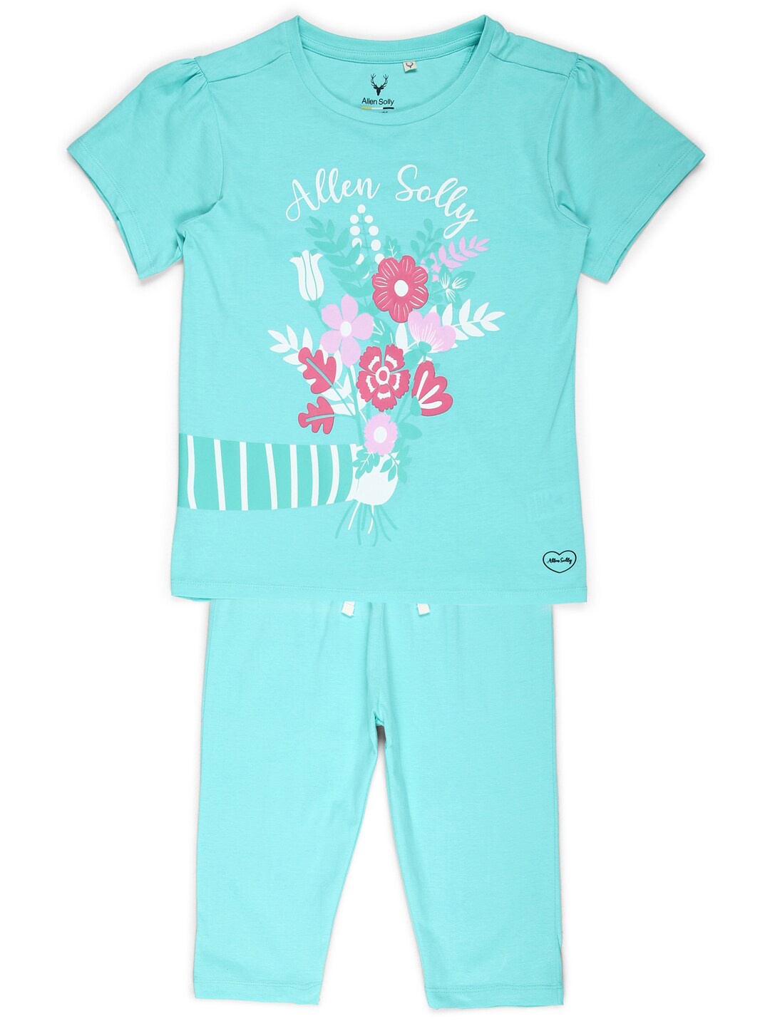 

Allen Solly Junior Girls Blue & Pink Printed Night suit