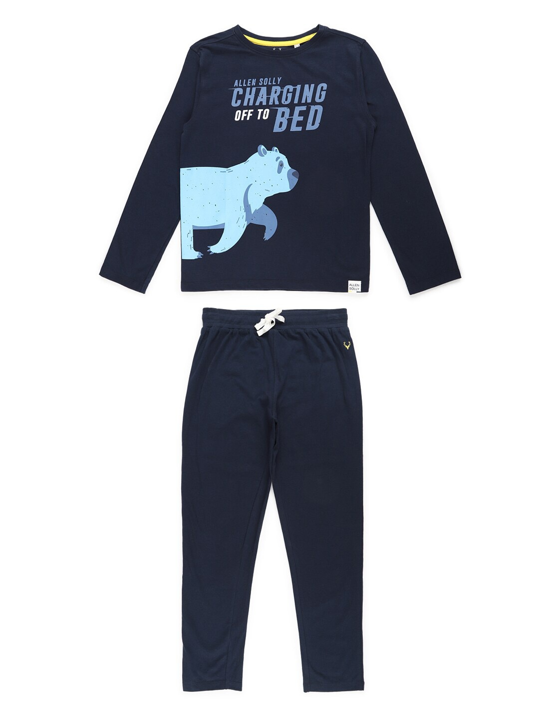 

Allen Solly Junior Cotton Boys Navy Blue & Blue Printed Night suit
