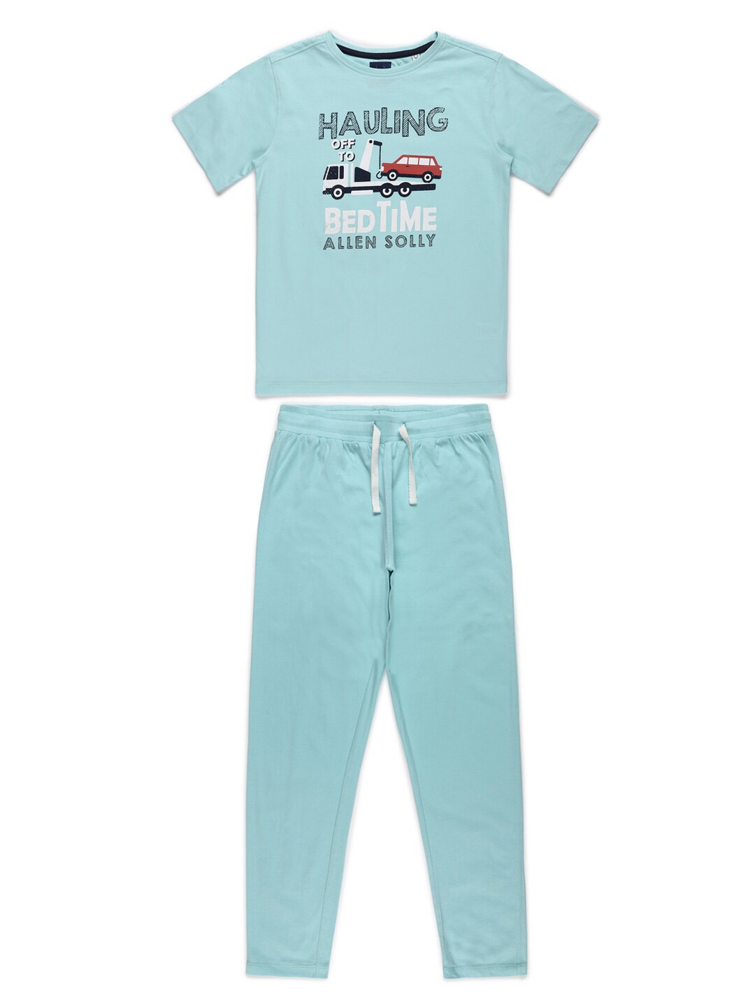 

Allen Solly Junior Boys Blue Printed Cotton Night suit