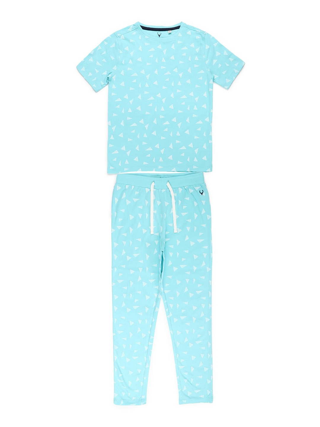 

Allen Solly Junior Boys Blue & White Printed Night suit