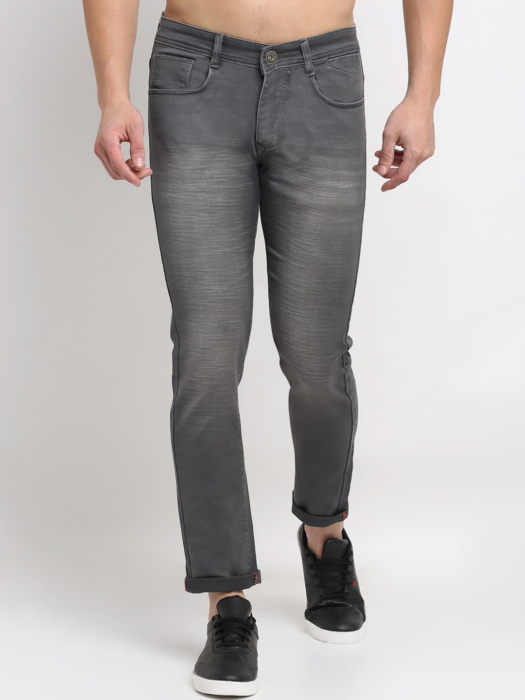 

Rodamo Men Grey Slim Fit Heavy Fade Stretchable Jeans