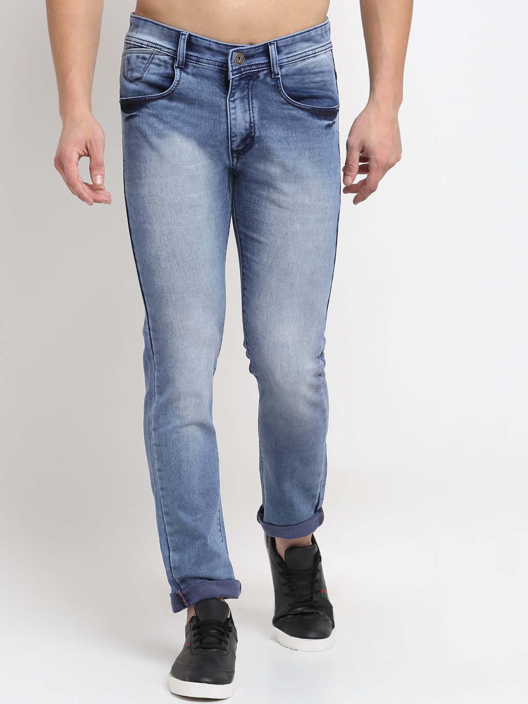 

Rodamo Men Blue Slim Fit Heavy Fade Stretchable Jeans