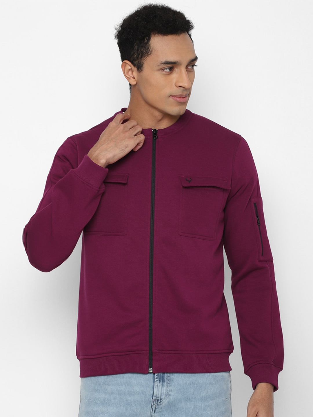 

Allen Solly Men Purple Pure Cotton Sweatshirt