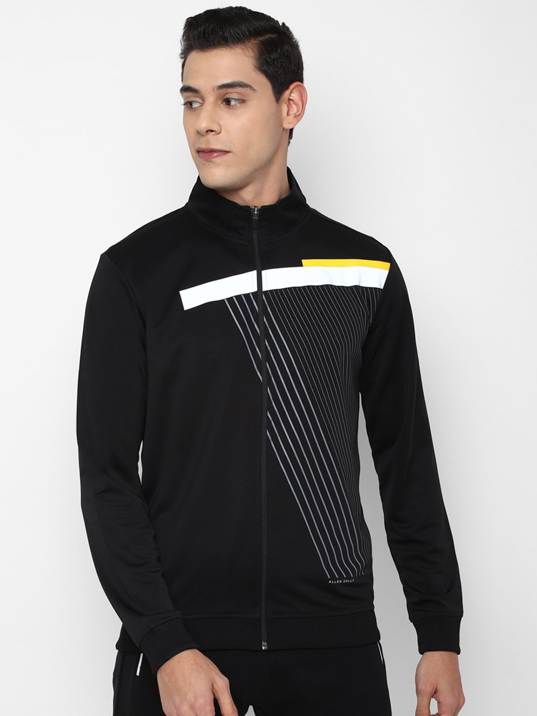 

Allen Solly Men Black Striped Sweatshirt
