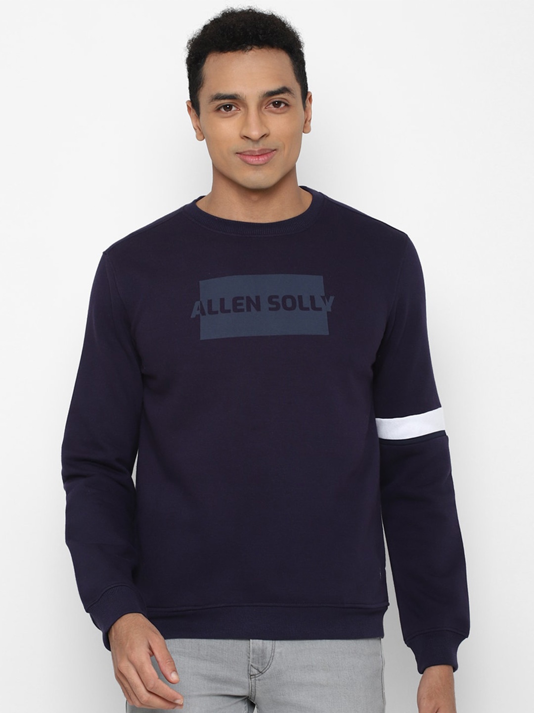 

Allen Solly Men Navy Blue Printed Sweatshirt