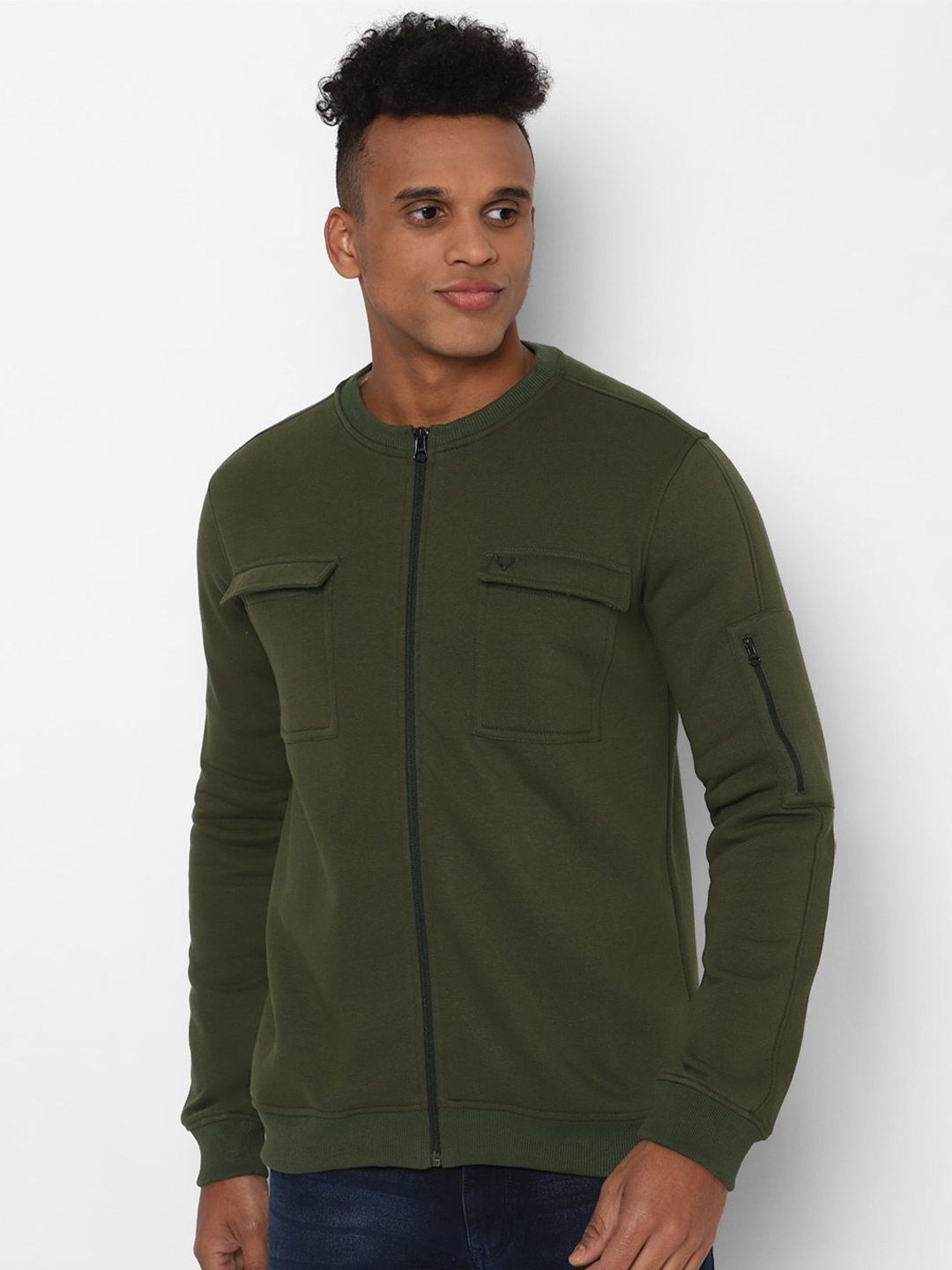 

Allen Solly Men Olive Green Sweatshirt