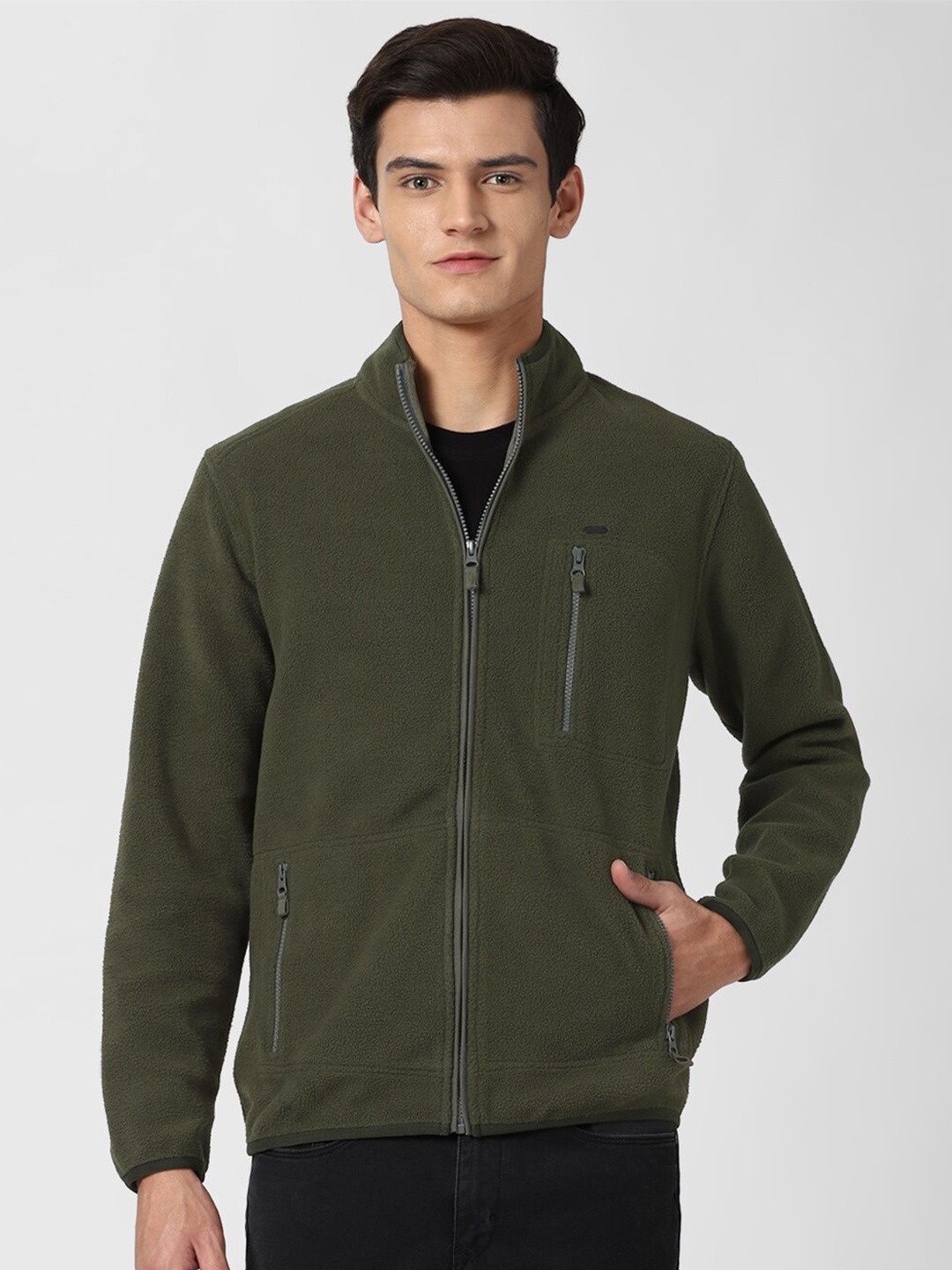 

Peter England Casuals Men Olive Green Sweatshirt