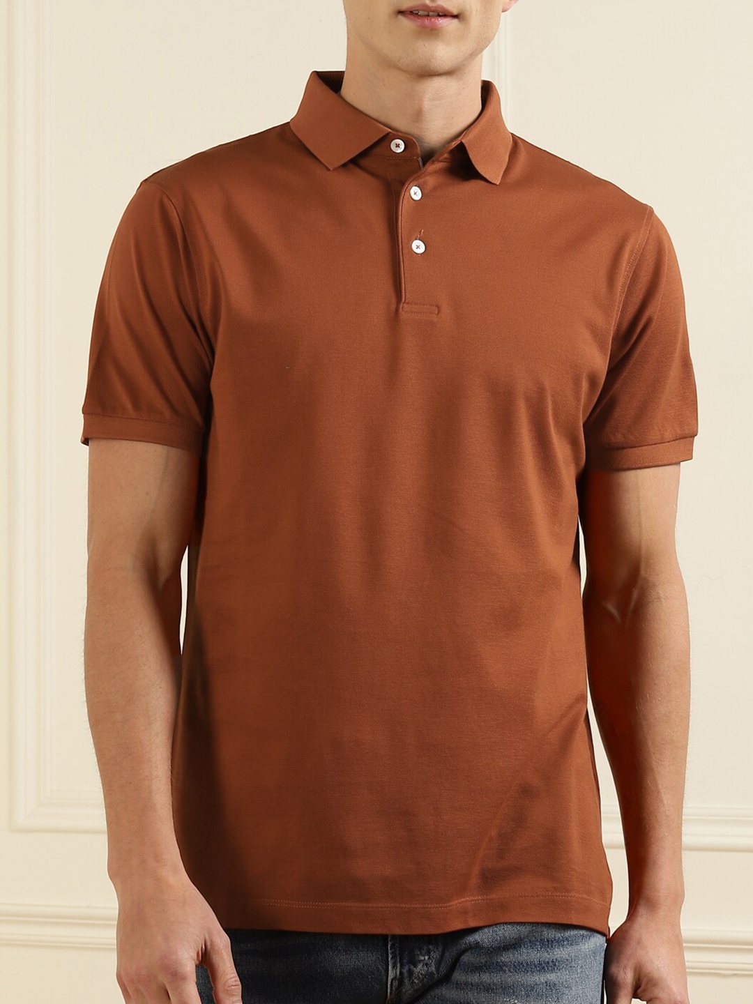 

HACKETT LONDON Men Tan Polo Collar Pockets T-shirt