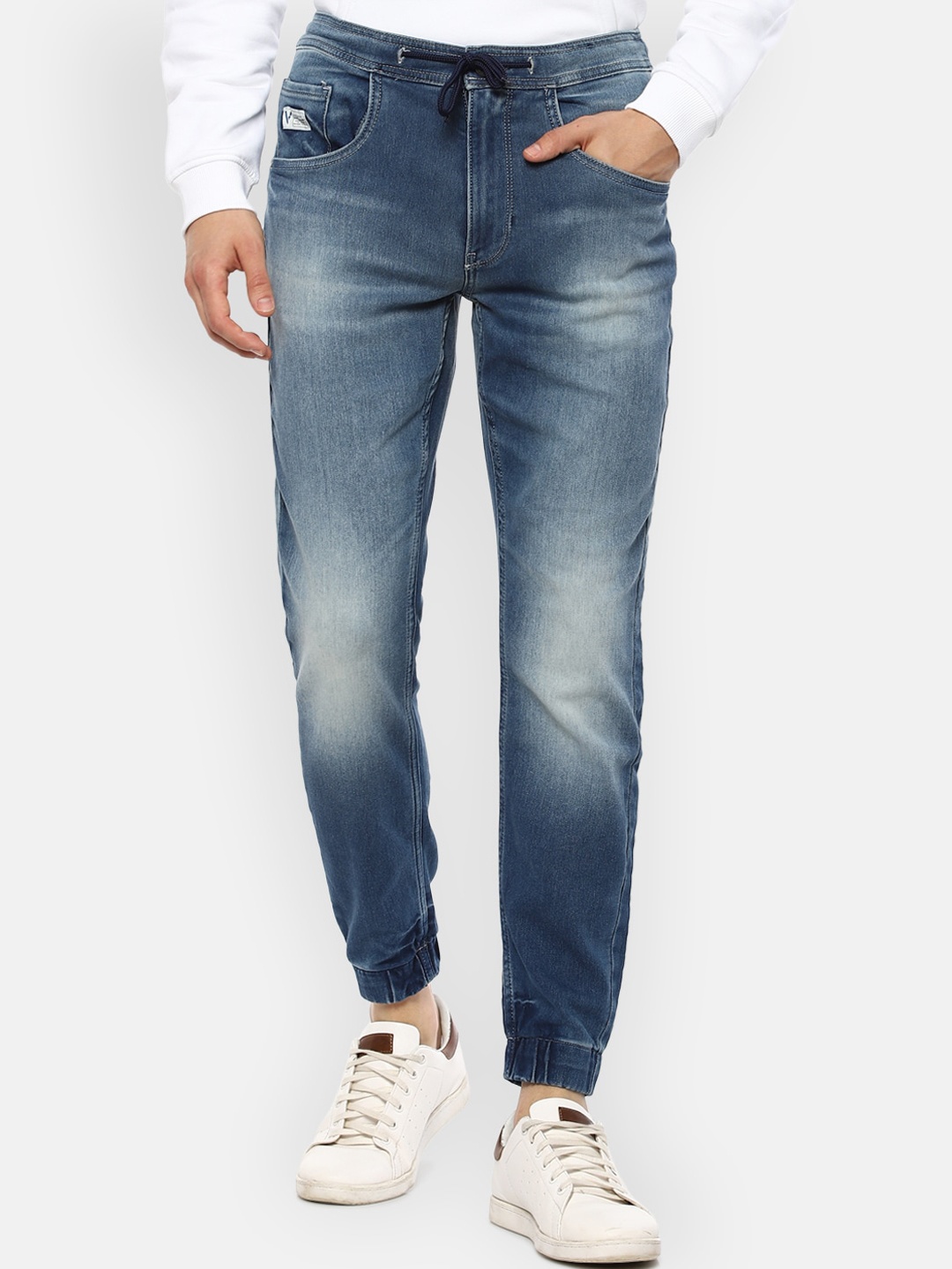 

VAN HEUSEN DENIM LABS Men Navy Blue Heavy Fade Jeans