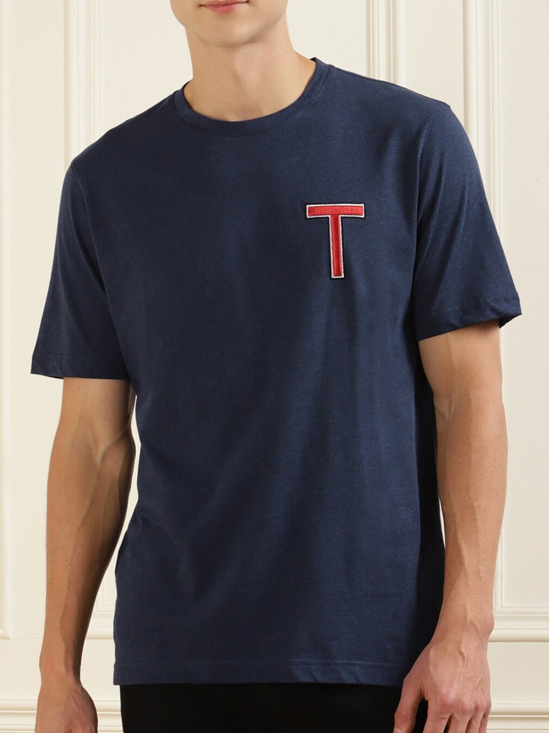 

Ted Baker Men Navy Blue Cotton T-shirt