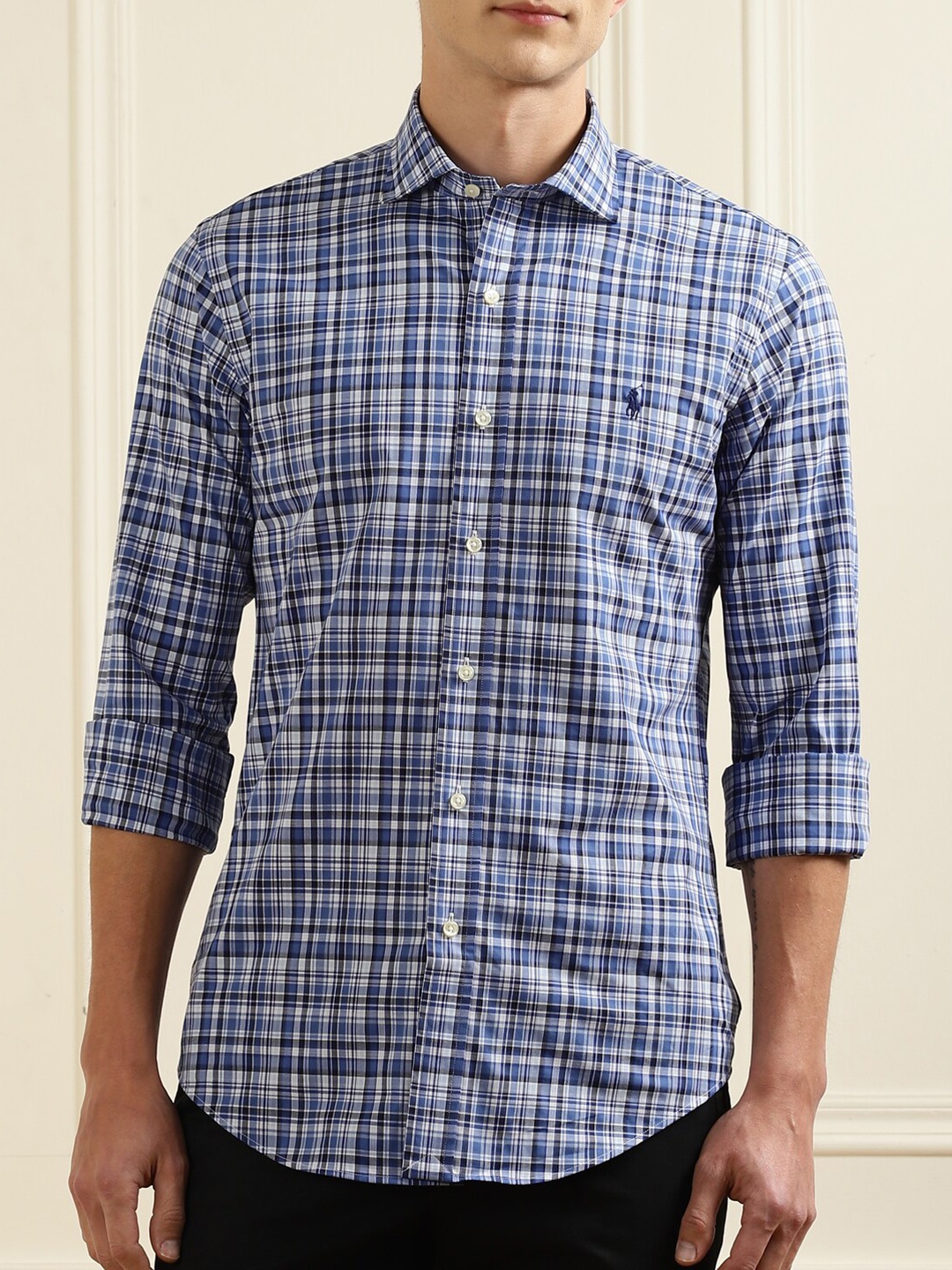 

Polo Ralph Lauren Men Blue Classic Grid Tattersall Checked Casual Shirt