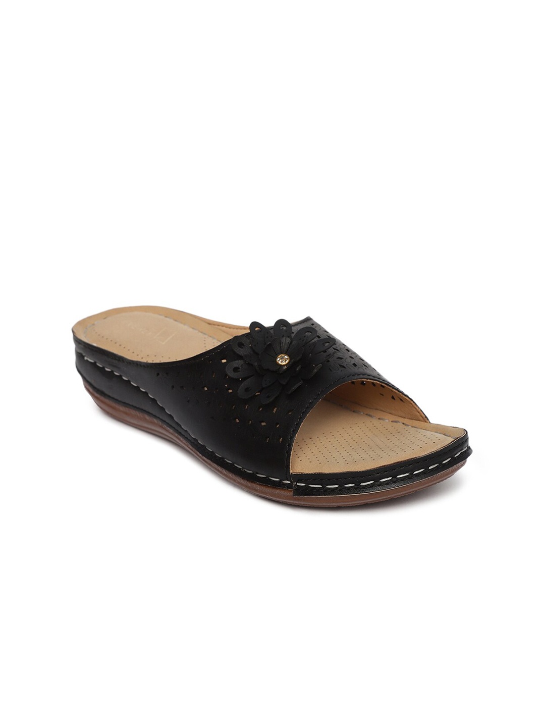 

EVERLY Women Black Open Toe Flats