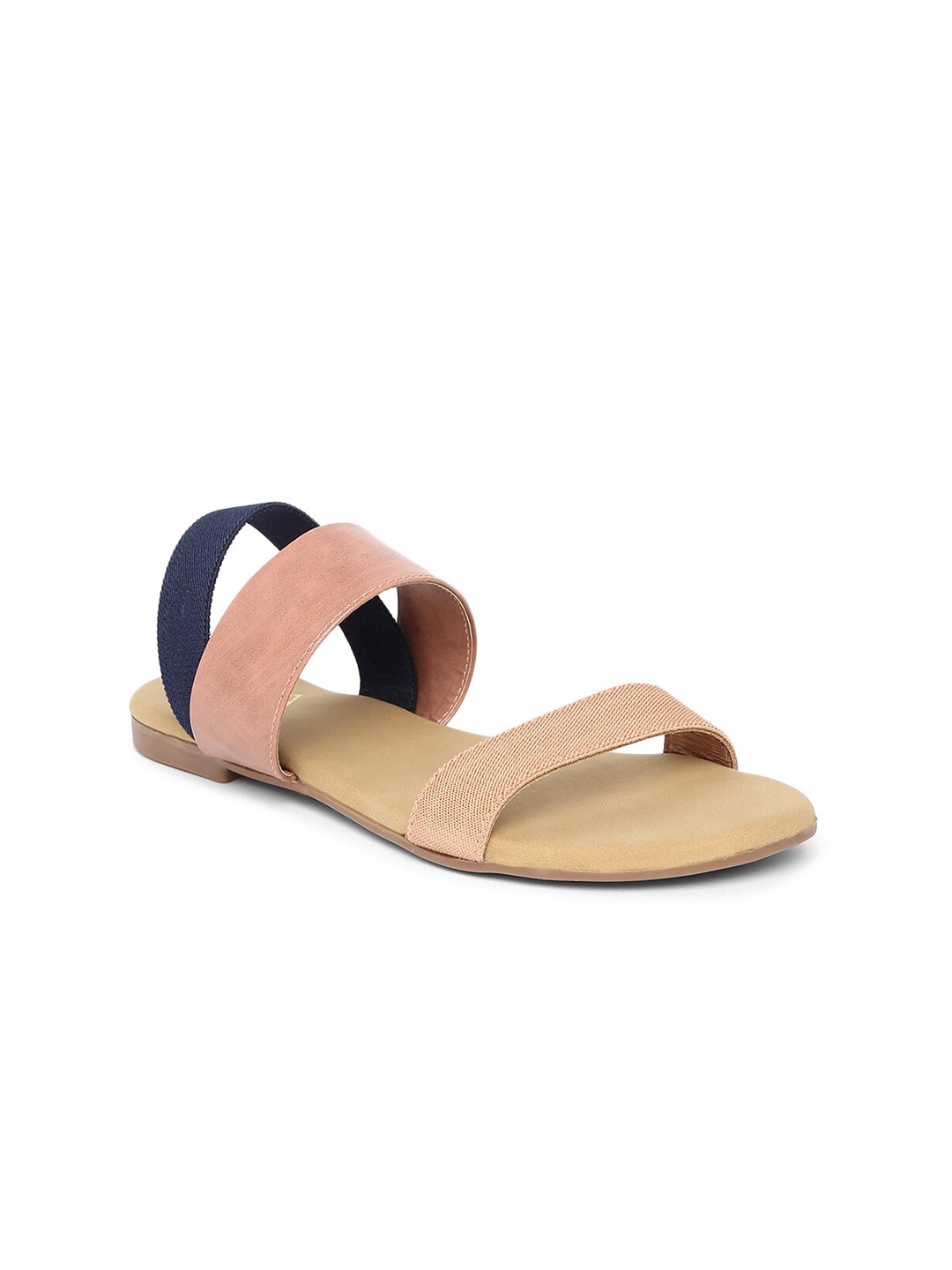 

EVERLY Women Pink & Beige Open Toe Flats