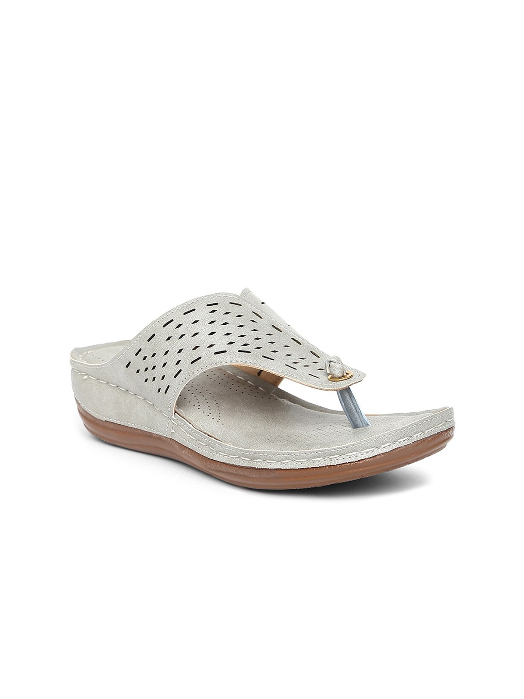 

EVERLY Grey Laser Cuts Wedge Heels