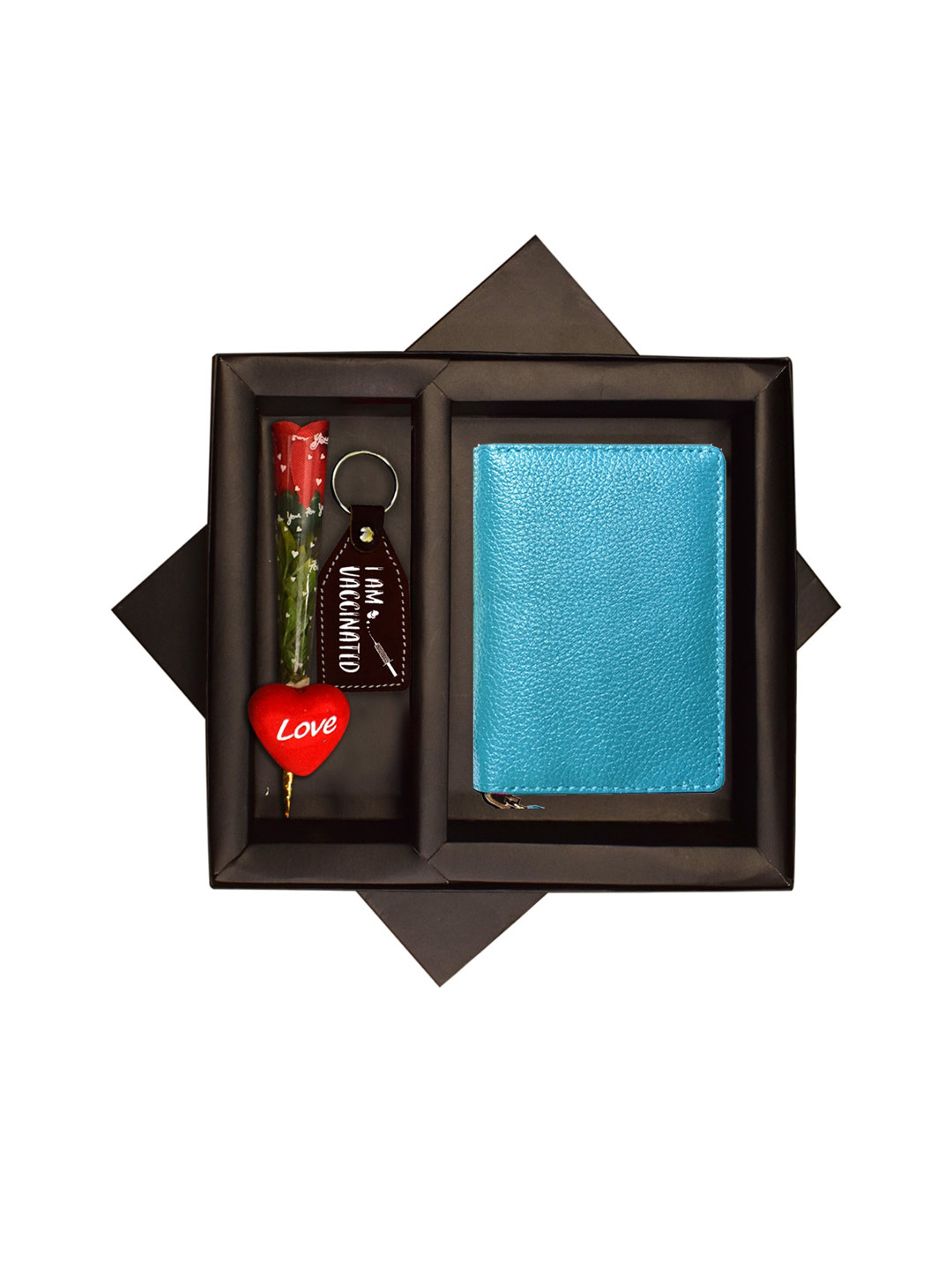

ABYS Unisex Blue Genuine Leather Accessory Gift Set