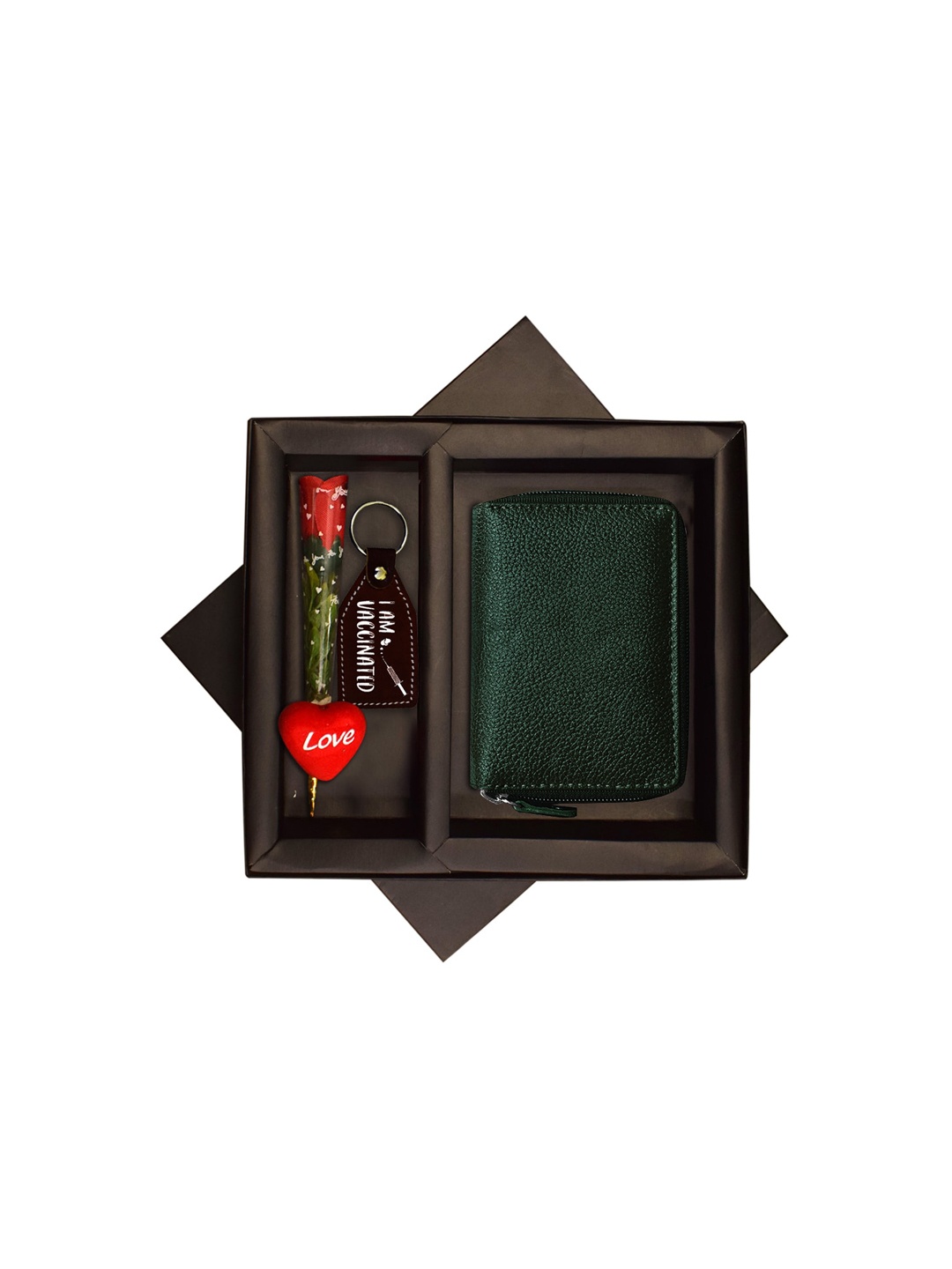 

ABYS Unisex Leather Accessory Gift Set- 3 Pieces, Green