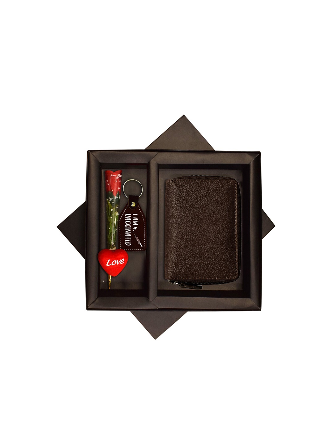 

ABYS Unisex Coffee Brown Genuine Leather Accessory Gift Set