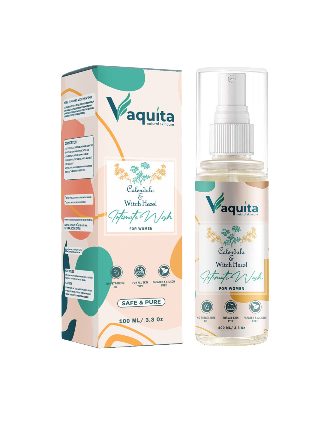 

VAQUITA Calendula & Witch Hazel Intimate Hygiene - 100ml, Peach