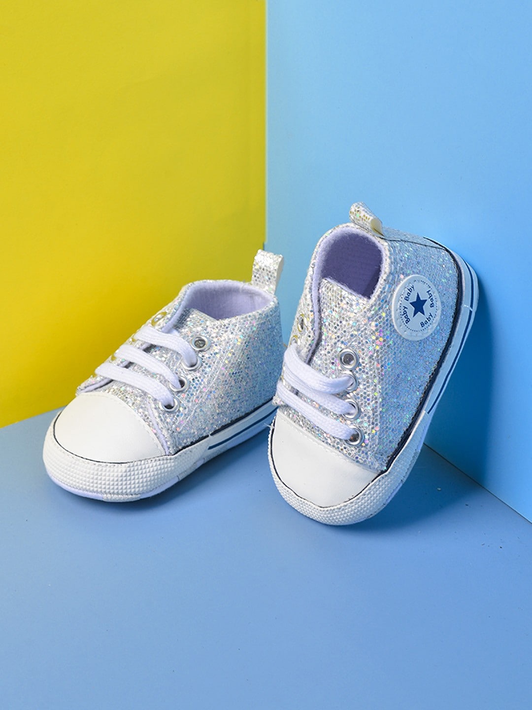 

POPLINS Kids Grey & White Printed Cotton Booties