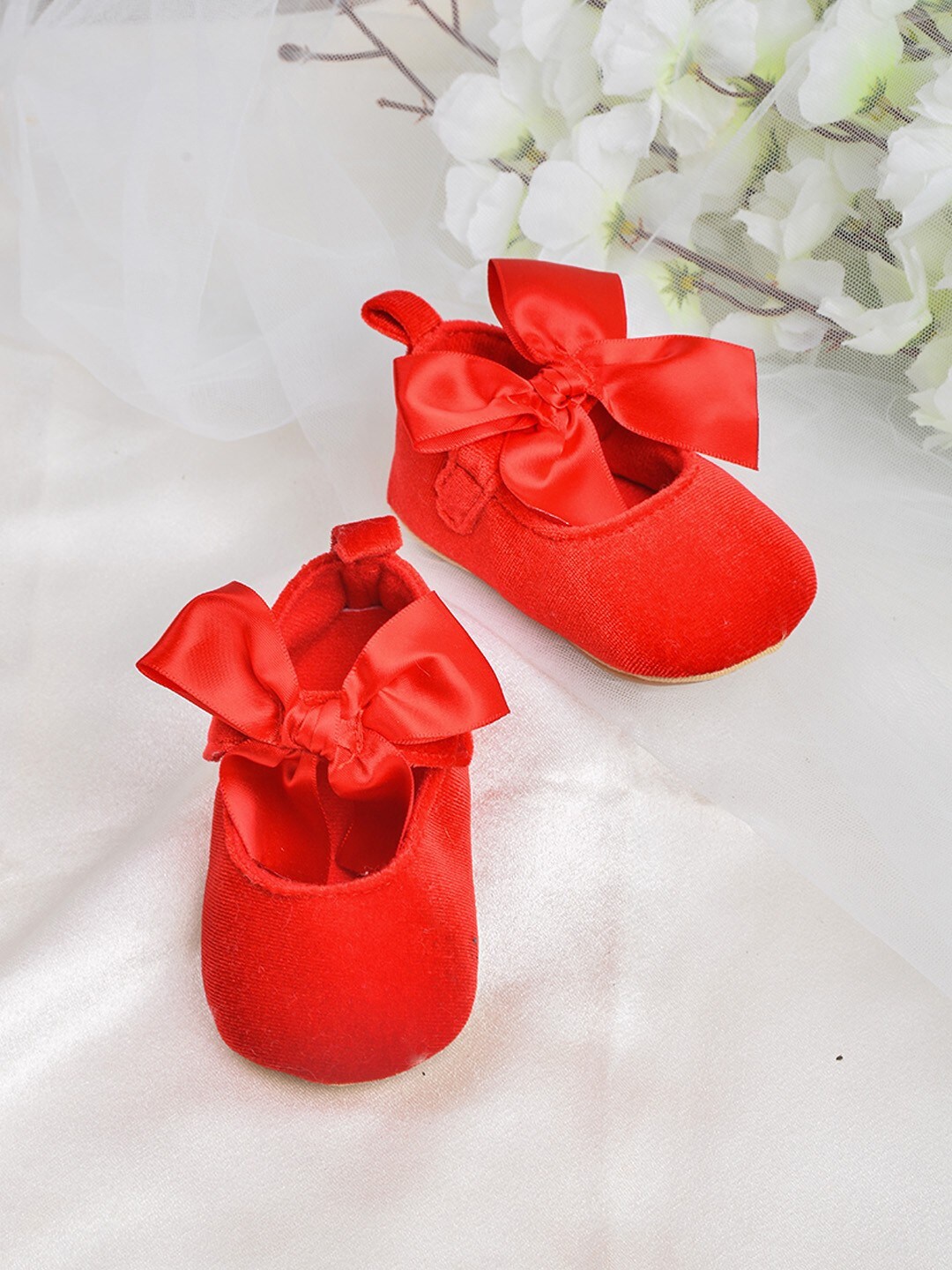 

POPLINS Infant Kids Red Cotton Booties