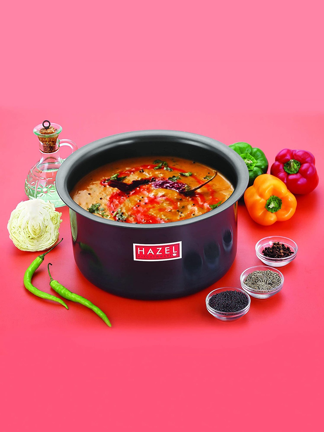 

HAZEL Black Hard Anodised Aluminium Tope Patila Bhagona Cookware