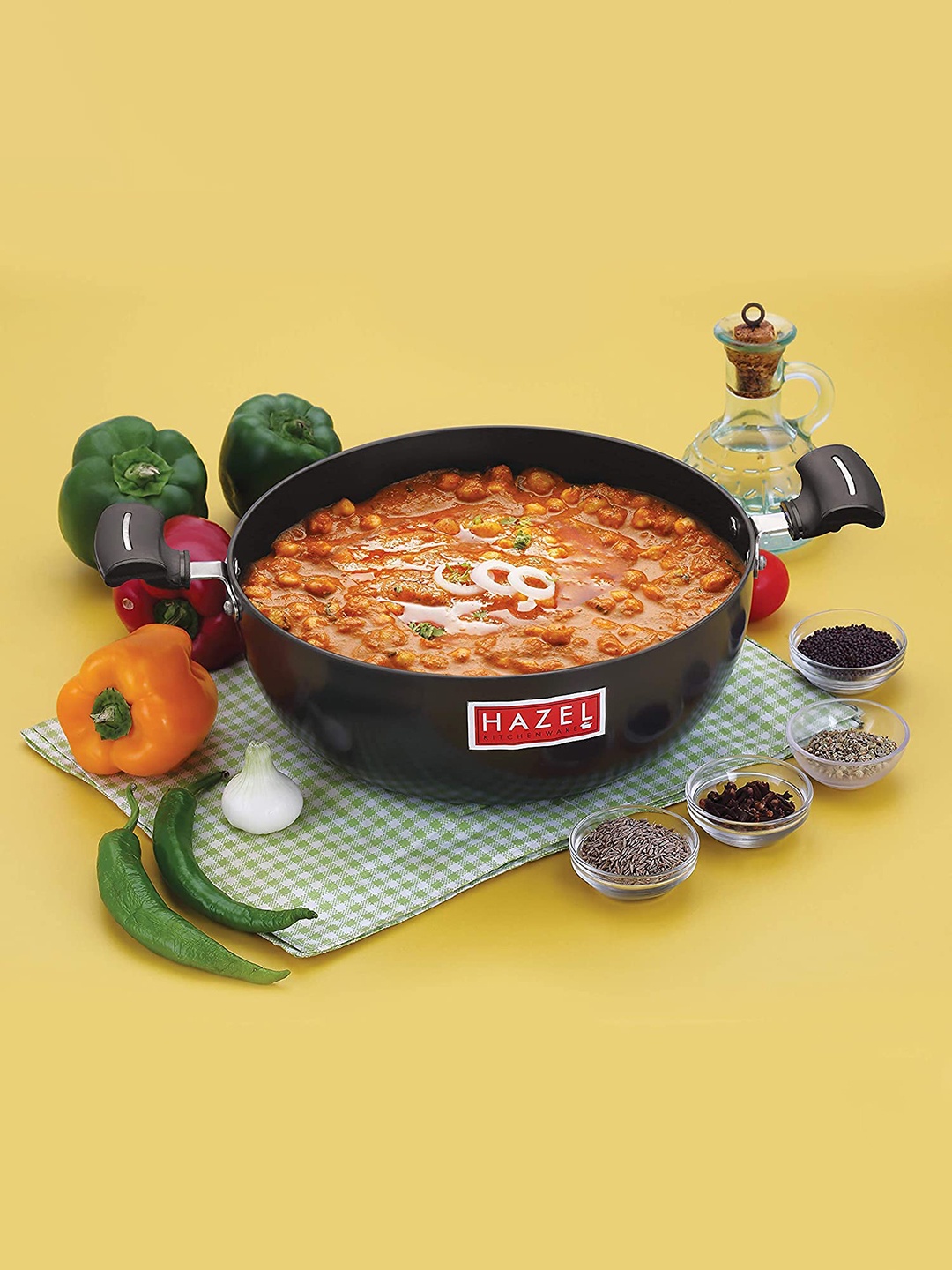 

HAZEL Black Anodised Kadai With Handle