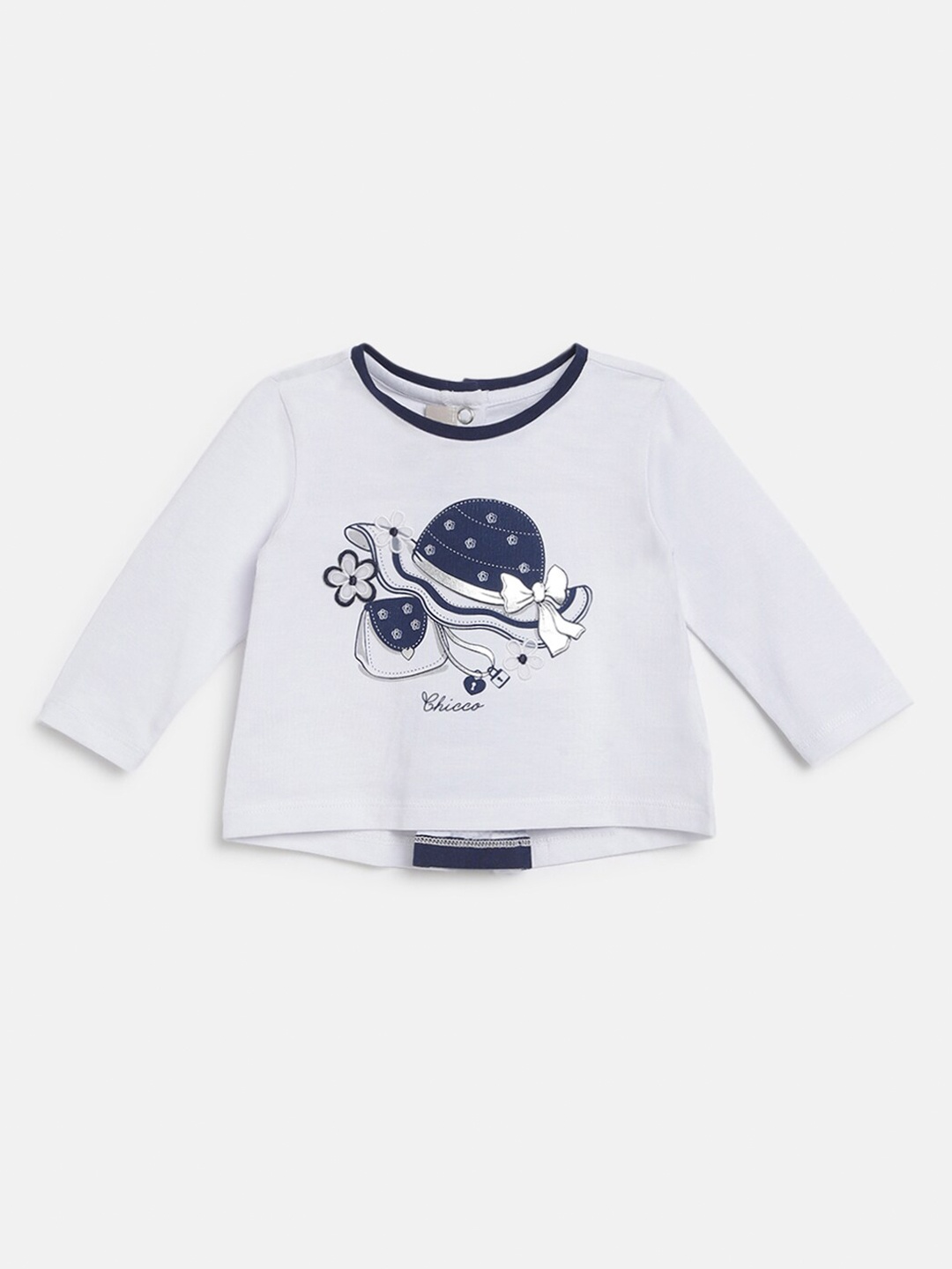 

Chicco Girls White & Blue Print Top
