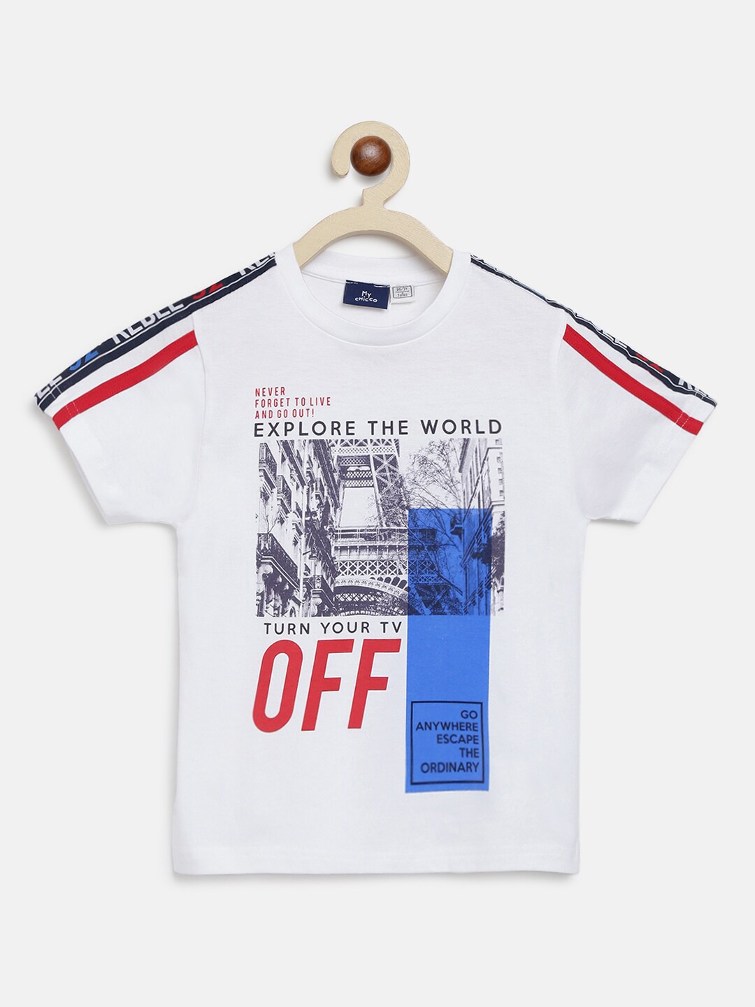 

Chicco Boys White Printed Pure Cotton T-shirt