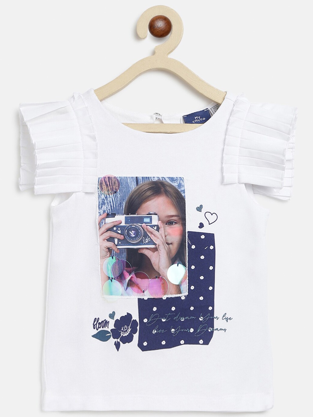 

Chicco Girls White Printed T-shirt