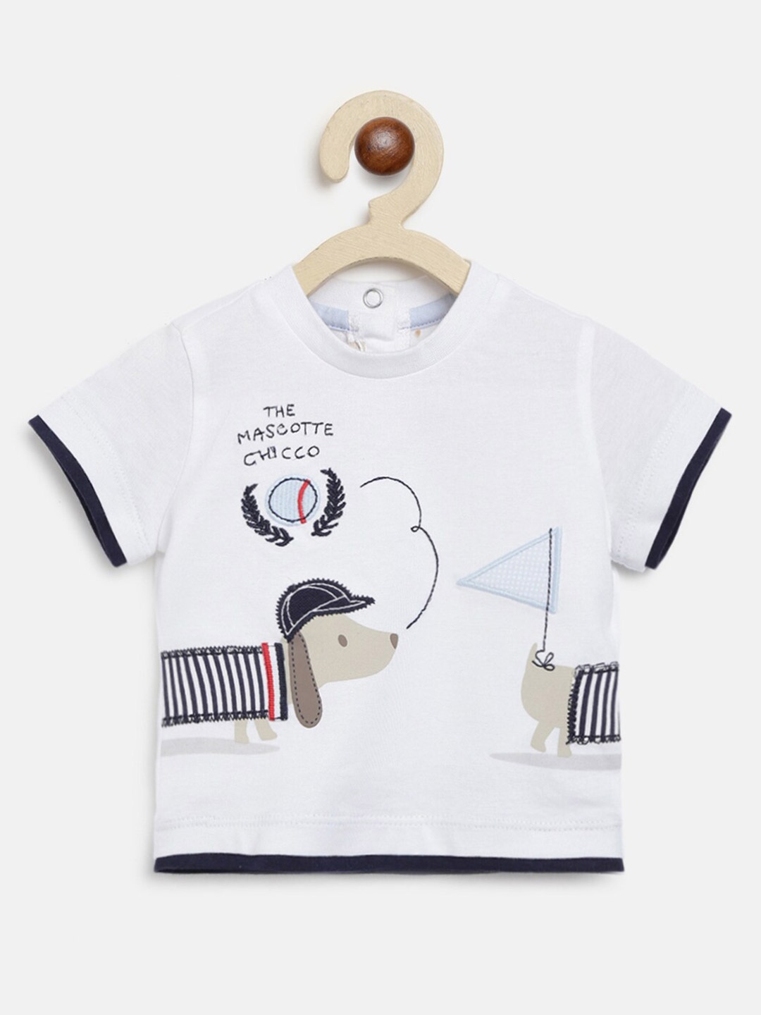 

Chicco Boys White Typography Printed Pure Cotton T-shirt