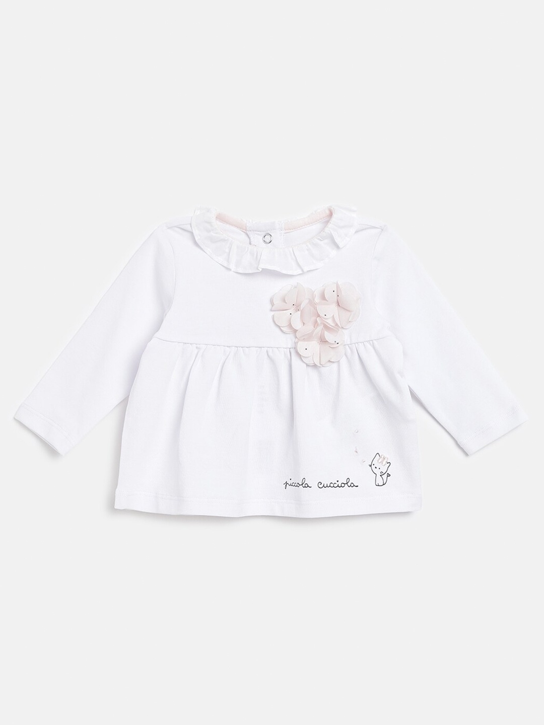 

Chicco Girls White Solid Applique T-shirt