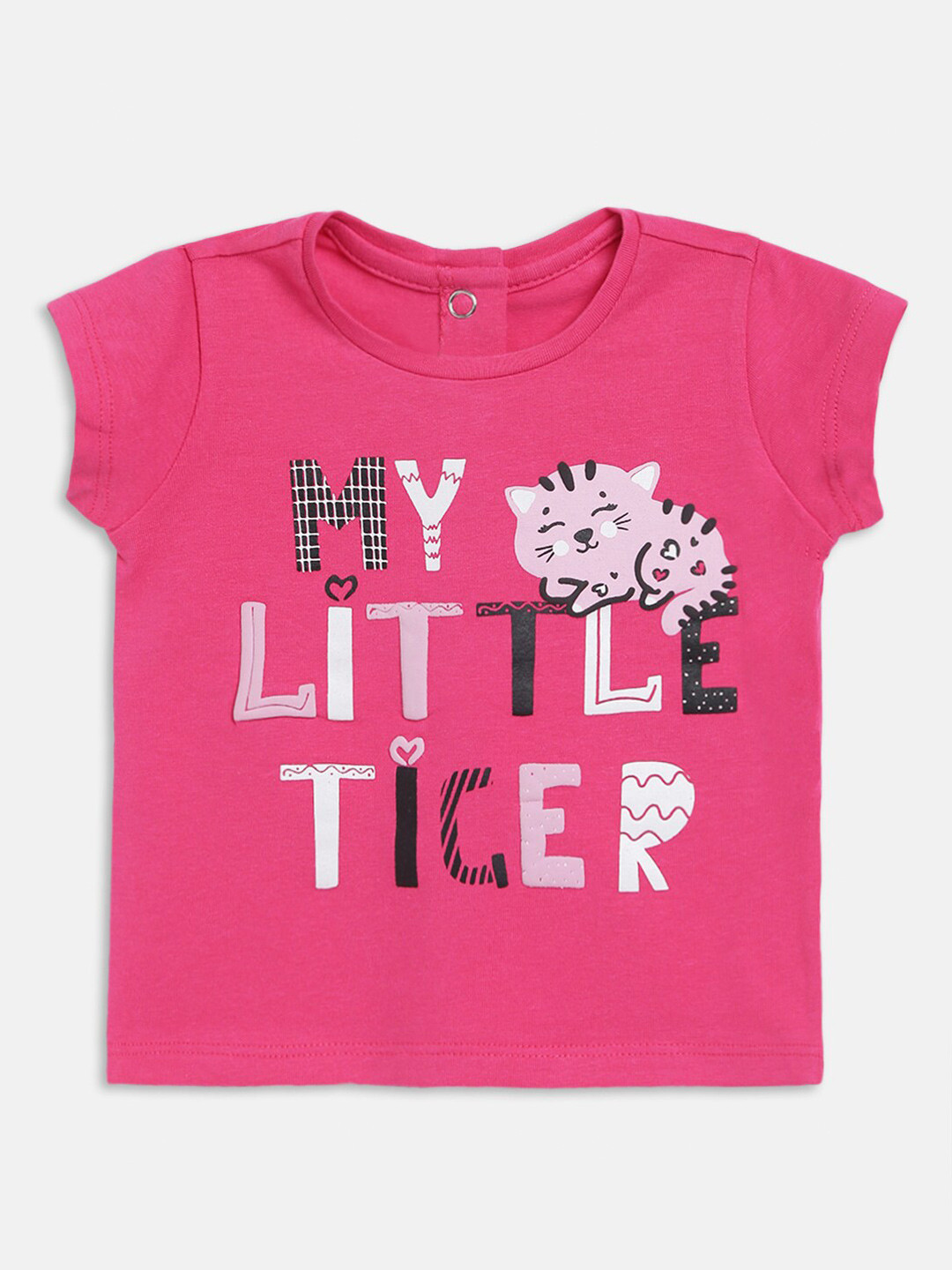 

Chicco Girls Pink & White Typography Printed T-shirt