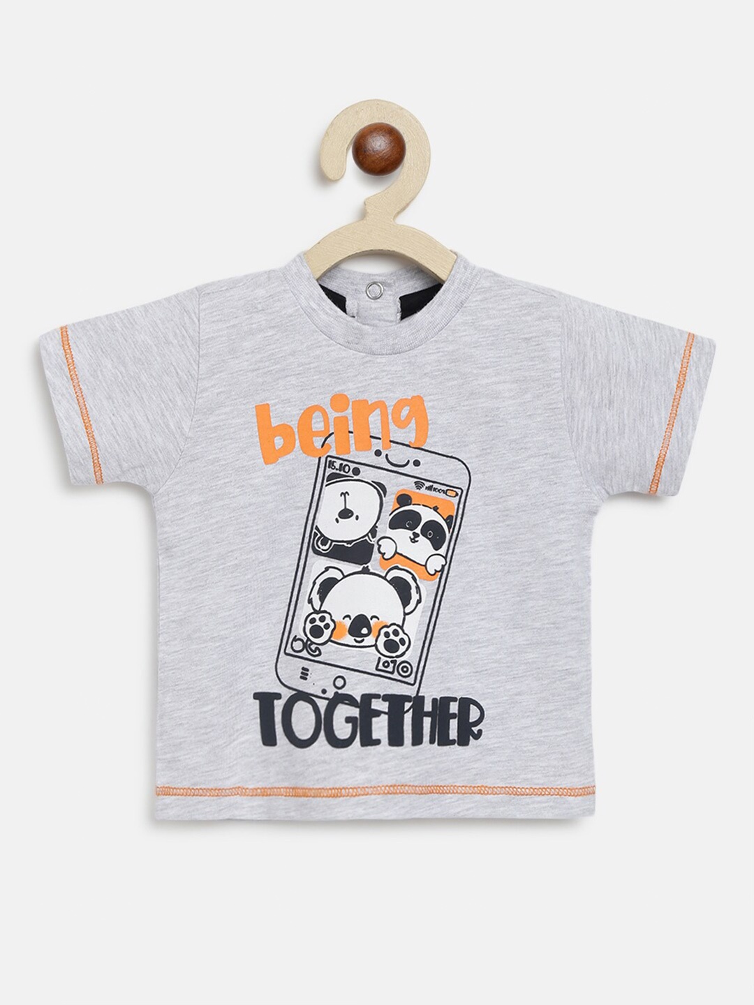 

Chicco Boys Grey Melange Printed T-shirt