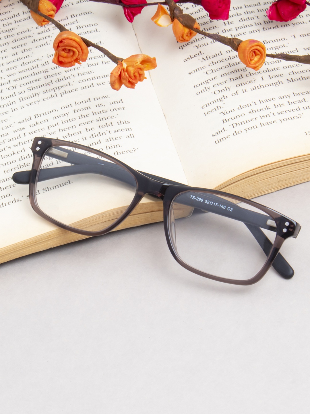 

Ted Smith Unisex Grey Full Rim Wayfarer Frames Eyeglasses