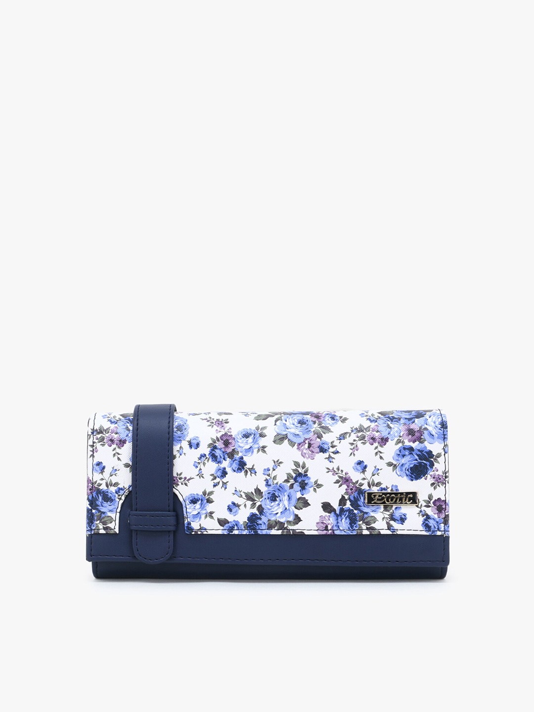 

Exotic Women Blue Floral Printed PU Envelope Wallet