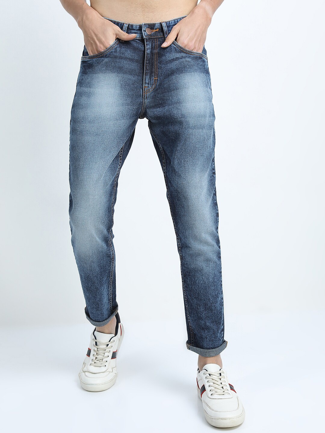 

KETCH Men Blue Tapered Fit Heavy Fade Stretchable Jeans