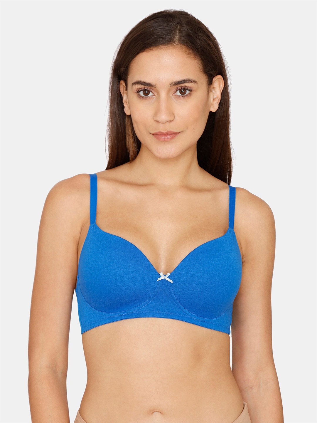 

Zivame Blue Solid Lightly Padded Non Wired T shirt Bra